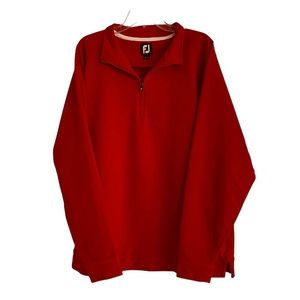 FootJoy FJ red golf pullover cotton half zip collar polyester blend Men's XL